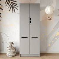 Dulap MebelStar Lilu 4D 80x40x210cm Grey (MBS-1414) imaginea #2 — magazin online Desire.md