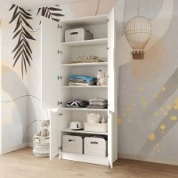 Dulap MebelStar Lilu 4D 80x40x210cm White (MBS-1319) imaginea #2 — magazin online Desire.md