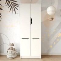 Dulap MebelStar Lilu 4D 80x40x210cm White (MBS-1319) imaginea #3 — magazin online Desire.md