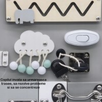 Busy Board Baby Mix Elephant Wood Montessori (58309) imaginea #4 — magazin online Desire.md