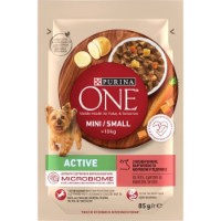 Hrană umedă pentru câini Purina One Mini Active Beef & Potatoes 26x85g
