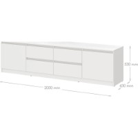 Comodă TV MebelStar Neo 4S2D 200x43x53cm White (MBS-1260) imaginea #4 — magazin online Desire.md