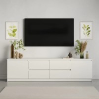 Comodă TV MebelStar Neo 4S2D 200x43x53cm White (MBS-1260) imaginea #2 — magazin online Desire.md