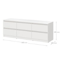Тумба под ТВ MebelStar Neo 6S 150x43x53cm White (MBS-1278) фото №3 — интернет-магазин Desire.md