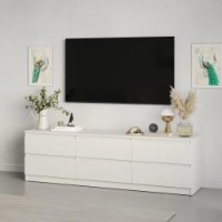 Comodă TV MebelStar Neo 6S 180x43x53cm White (MBS-1288)