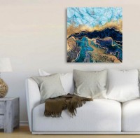 Pictură ArtShop Gold & Blue Marble 100x100cm (PFLD20-PL)