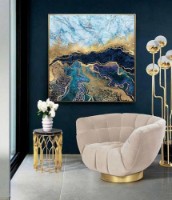 Pictură ArtShop Gold & Blue Marble 80x80cm (PFLD20-M-L)