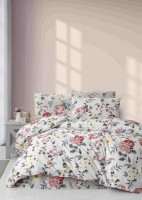 Постельное бельё Cottony Poplin Bujori pe gry/Rosu 1P (40478-6/2003815)