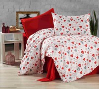 Lenjerie de pat Cottony Poplin Love rosu/Kirmizi 2P (31742-2/21432-2)