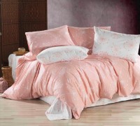Lenjerie de pat Cottony Poplin Papadie cu inimioare roz combinat 1P (51634-2/50761-3)