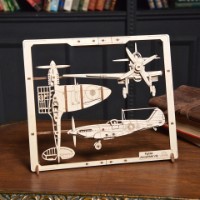 3D-puzzle UGears 2.5D Framed Fighter Plane  imaginea #5 — magazin online Desire.md