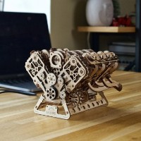 3D-puzzle UGears Engine Model Kit V8 (70264) imaginea #2 — magazin online Desire.md