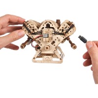 3D-puzzle UGears Engine Model Kit V8 (70264) imaginea #6 — magazin online Desire.md