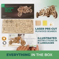 3D пазл UGears Motorcycle Scrambler UGR-10 With Sidecar (UTG0072) фото №4 — интернет-магазин Desire.md