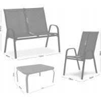 Set mobila de grădină Chomik 3pcs NEO6397 Black imaginea #2 — magazin online Desire.md
