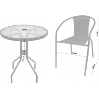 Set mobila de grădină GardenLine Bistro NEO5252/NEO6983 Grey imaginea #3 — magazin online Desire.md
