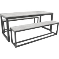 Комплект для столовой Deco 175x70x75 + 2 Bench Grey/Black (S8CTM2B)