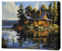 Tablou pe numere Brushme Домик у озера 40x50cm (MG0008FC)