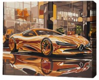 Tablou pe numere Brushme Золотой суперкар 30x40cm (RMG0035FC)