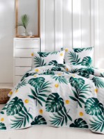 Lenjerie de pat L'Essentiel Kapitone Monstera Green