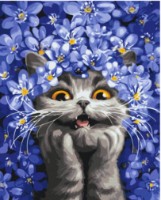 Картина по номерам Brushme Кошка в подснежниках 40x50cm (BS54331)