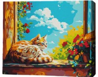 Tablou pe numere Brushme Кошка у окна 40x50cm (MG0011FC)