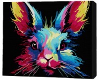 Tablou pe numere Brushme Неоновый зайчик 30x40cm (RMGB002FC)