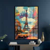 Pictură ArtShop Eiffel Tower and Retro Car 50x75cm (PCM197-M)