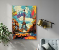 Pictură ArtShop Eiffel Tower and Retro Car 60x90cm (PCM197-P-L)