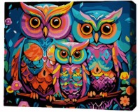 Tablou pe numere Brushme Семья сов 30x40cm (RMGB008FC)
