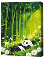 Tablou pe numere Brushme Сладкий сон панды в цветов 30x40cm (KBS0188FC)