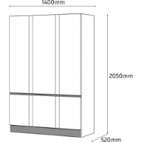 Шкаф Fabrik Home Basic 1400 16 мм белый\Кашемир фото №3 — интернет-магазин Desire.md