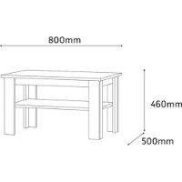 Măsuţă cafea Fabrik Home Blanco 800x500x460mm антрацит/белый ясень imaginea #2 — magazin online Desire.md