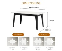 Masă pentru bucătărie Fabrik Home Crown Белый Ясень/Антрацит imaginea #3 — magazin online Desire.md