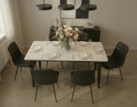 Masă pentru bucătărie Fabrik Home Crown Белый Ясень/Антрацит imaginea #4 — magazin online Desire.md
