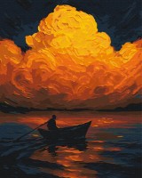 Tablou pe numere Brushme Linistea apusului inflacarat 40x50cm (BS54531)