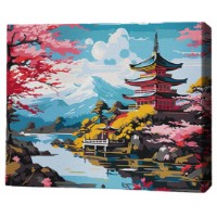 Tablou pe numere Brushme Цветение сакуры 40x50cm (MG0018FC)