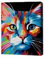 Tablou pe numere Brushme Цветной кот 30x40cm (RMGB003FC)