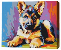 Tablou pe numere Brushme Щенок в красках 30x40cm (RMG0002FC)