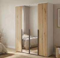 Шкаф Fabrik Home Linia 1600 (Зеркала до пола) белый\дуб эвок