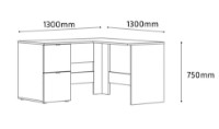 Masa de birou Fabrik Home Mateo Белый ясень (Corner) imaginea #3 — magazin online Desire.md
