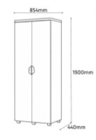Шкаф Fabrik Home Melburn850 854x1900x440mm Кашемир фото №3 — интернет-магазин Desire.md