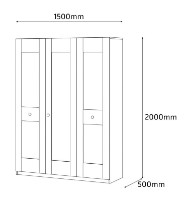 Шкаф Fabrik Home Mezzo 1500 Mirror белый ясень фото №5 — интернет-магазин Desire.md