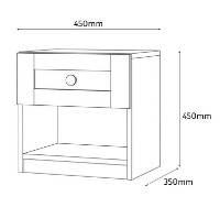 Noptieră Fabrik Home Mezzo2 450x350x450mm белый ясень imaginea #4 — magazin online Desire.md