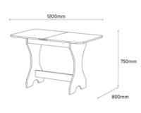 Masă pentru bucătărie Fabrik Home Noroc 1200x800x750mm (раскладной) антрацит imaginea #2 — magazin online Desire.md
