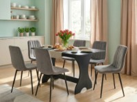 Masă pentru bucătărie Fabrik Home Noroc 1200x800x750mm (раскладной) антрацит imaginea #5 — magazin online Desire.md