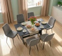 Masă pentru bucătărie Fabrik Home Noroc 1200x800x750mm (раскладной) антрацит imaginea #6 — magazin online Desire.md