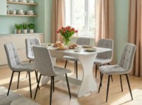 Masă pentru bucătărie Fabrik Home Noroc1200x800x750mm (раскладной) белый ясень imaginea #2 — magazin online Desire.md