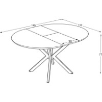Masă pentru bucătărie Magnusplus Dobok 110x110/145 hazar imaginea #5 — magazin online Desire.md