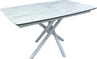 Masă pentru bucătărie Magnusplus Katrin 90x138/178 Marmo picioare albe